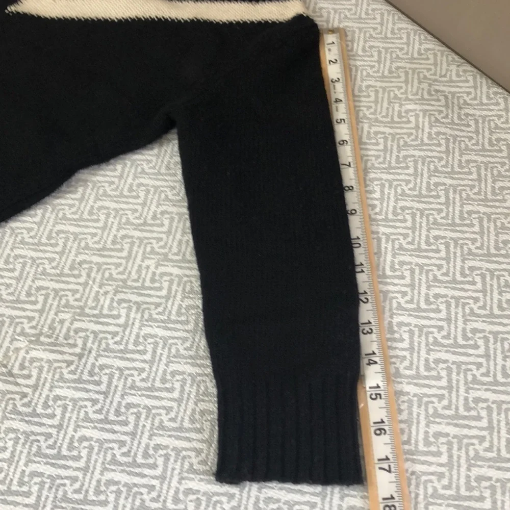 J.Crew Wool Blend Black/White Pullover Sweater Small